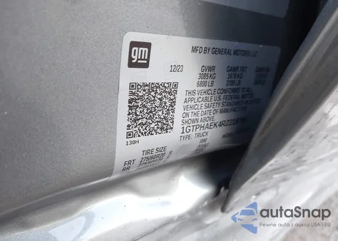 2024 GMC Sierra 1500 2Wd Short Box Pro из США, поврежденный, VIN 1GTPHAEK4RZ218796